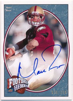 Matt Ryan NFL 2008 Upper Deck Football Heroes RC Rookie Signature Auto 036/150
