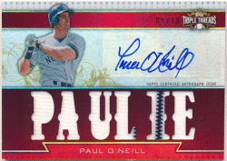 Paul O'Neill MLB 2011 Topps Triple Threads Signature Jersey Auto 05/18