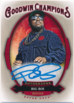 Big Boi 2020 Upper Deck Goodwin Champions Signature Auto ミュージシャン