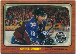 Chris Drury NHL 2002-03 Topps Heritage Signature Auto
