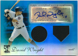 David Wright MLB 2009 Topps Tribute Blue Refractor Signature Jersey Auto 60/75