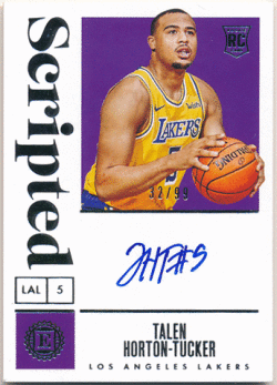 Talen Horton-Tucker NBA 2019-20 Panini Encased RC Rookie Scripted Signature Auto 32/99 #5 インスクリプション入り