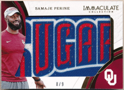 Samaje Perine NFL 2017 Panini Immaculate Collection Collegiate Jumbo Patch 8/9