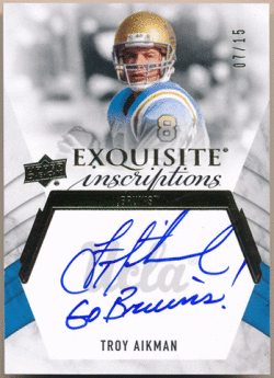 Troy Aikman 2012 Upper Deck Exquisite Collection Inscriptions Signature Auto 07/15