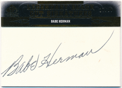 Babe Herman MLB 2011 Upper Deck SP Legendary Cuts Legendary Black Cut Signatures Auto 17/35