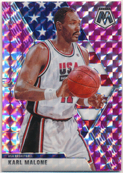 Karl Malone NBA 2019-20 Panini Mosaic USA Camo Prizm