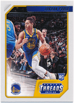 Jordan Poole NBA 2019-20 Panini Chronicles Threads RC #89 Rookie Card