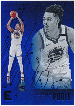 Jordan Poole NBA 2019-20 Panini Chronicles Essentials RC Rookie Blue Parallel 75/99