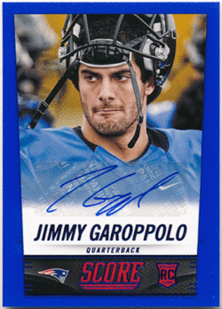 Jimmy Garoppolo NFL 2014 Panini Score RC Rookie Blue Signature Auto