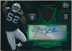 Khalil Mack NFL 2014 Bowman Sterling RC Rookie Green Refractor Signature Jersey Auto 19/75