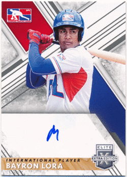 Bayron Lora 2019 Panini Elite Extra Edition International Player Signature Auto