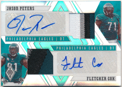 Jason Peters / Fletcher Cox NFL 2020 Panini Phoenix Prizm Dual Patch Auto 04/25