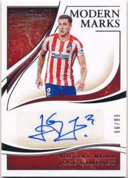 Jose Gimenez Soccer 2020 Panini Immaculate Collection Modern Marks Signature Auto 60/99