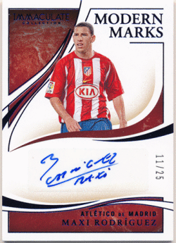 Maxi Rodriguez Soccer 2020 Panini Immaculate Collection Modern Marks Blue Signature Auto 11/25