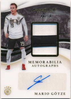 Mario Gotze Soccer 2020 Panini Immaculate Collection Memorabilia Autograph Gold Patch Auto 06/10