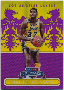 Magic Johnson NBA 2014-15 Panini Excalibur Crusade Purple Prizm 30/75