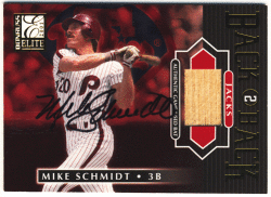 Mike Schmidt MLB 2001 Donruss Elite Back 2 Back Jacks Bat Auto 044/100