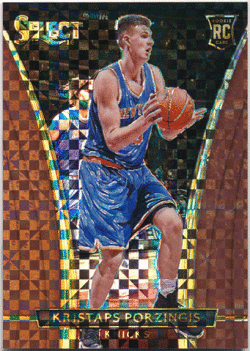 Kristaps Porzingis NBA 2015-16 Panini Select RC Rookie Courtside Copper Prizm 34/49
