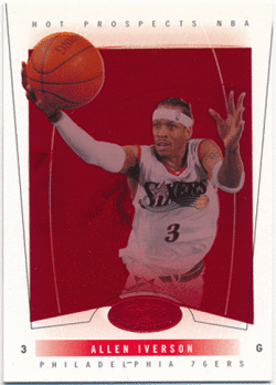 Allen Iverson NBA 2004-05 Fleer Hoops Hot Prospects Red Hot Parallel 47/50