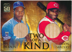 Bo Jackson / Deion Sanders MLB 2001 Topps Two of a Kind Game-Used Bat