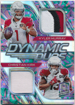 Kyler Murray / Christian Kirk NFL 2020 Panini Spectra Dynamic Duos Psychedelic Prizm Patch 5/5