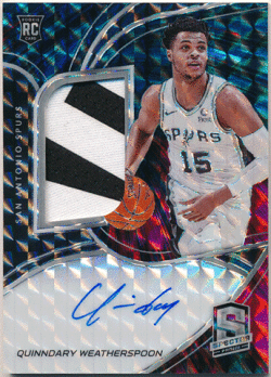 Quinndary Weatherspoon NBA 2019-20 Panini Spectra RC Rookie Intersteller Prizm Patch Auto 35/49