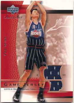 Yao Ming NBA 2003-04 Upper Deck Sweet Shot Game Jersey