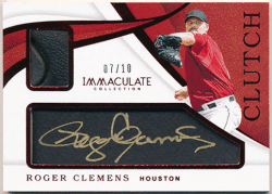 Roger Clemens MLB 2019 Panini Immaculate Collection Clutch Relic Auto 07/10