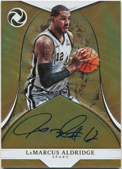 LaMarcus Aldridge NBA 2018-19 Panini Opulence Opulent Signature Gold Auto 12/25 Jersey Numer