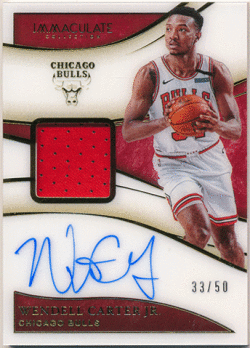 Wendell Carter Jr. NBA 2019-20 Panini Immaculate Collection Signature Patch Auto 33/50