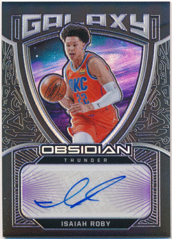 Isaiah Roby NBA 2020-21 Panini Obsidian Galaxy Purple Prizm Signature Auto 20/75