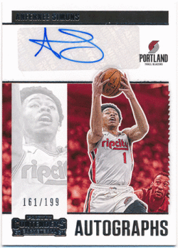 Anfernee Simons NBA 2020-21 Panini Contenders Autographs 161/199