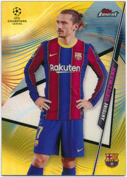Antoine Griezmann Soccer 2020-21 Topps Finest UEFA Champions League Gold Refractor 40/50