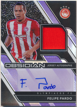 Felipe Pardo Soccer 2020-21 Panini Obsidian Purple Prizm Signature Jersey Auto 06/75