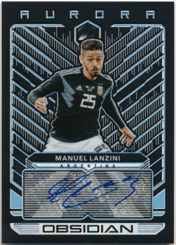 Manuel Lanzini Soccer 2019-20 Panini Obsidian Aurora Prizm Signature Auto 023/149