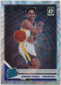 Jordan Poole NBA 2019-20 Panini Donruss Optic Fanatics RC Rookie Holo Silver Wave Prizm