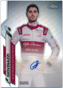 Antonio Giovinazzi F1 2020 Topps Chrome Formula 1 Refractor Signature Auto 31/86