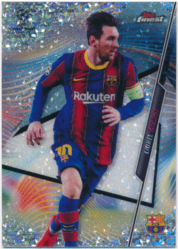 Lionel Messi Soccer 2020-21 Topps Finest UEFA Champions League Speckle Refractor 088/175