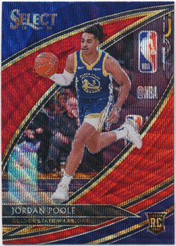 Jordan Poole NBA 2019-20 Panini Select Tmall RC Rookie Courtside Red Wave Prizm