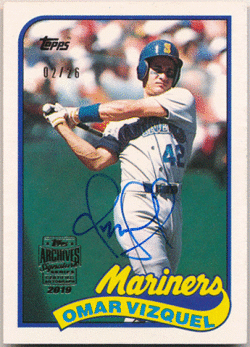 Omar Vizquel MLB 2019 Topps Archives Signature Series Buyback Auto 02/26