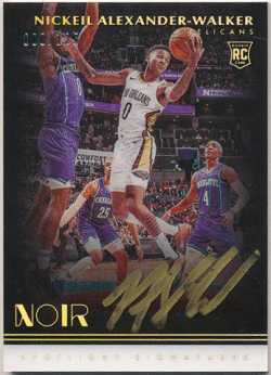 Nickeil Alexander-Walker NBA  2019-20 Panini Noir RC Rookie Spotlight Signatures Auto 080/125