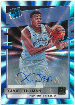Xavier Tillman NBA 2020-21 Panini Donruss RC Rated Rookie Light Blue Laser Signature Auto