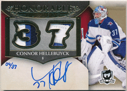 Connor Hellebuyck NHL 2018-19 Upper Deck The Cup Honorable Signature Patch Auto 04/37