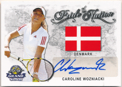 Caroline Wozniacki Tennis 2018 Leaf Grand Slam Pride of the Nation Signature Auto