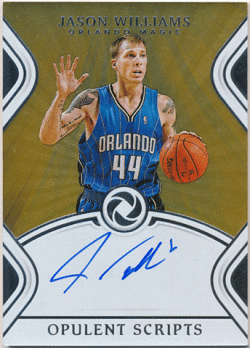 Jason Williams NBA 2018-19 Panini Opulence Opulent Scripts Signature Auto 50/79