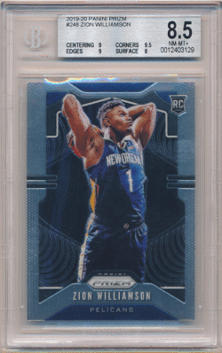 Zion Williamson NBA 2019-20 Panini Prizm RC #248 Rookie Card BGS 8.5