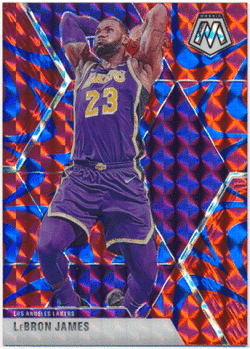 LeBron James NBA 2019-20 Panini Mosaic Reactive Blue Prizm