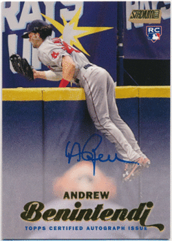 Andrew Benintendi MLB 2017 Topps Stadium Club RC Rookie Gold Foil Signature Auto 33/50