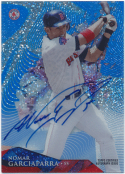 Nomar Garciaparra MLB 2014 Topps High Tek Blue Dots Diffractor Signature Auto 3/5