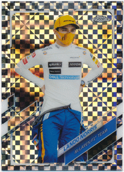 Lando Norris F1 2021 Topps Chrome Formula 1 Checker Flag Refractor